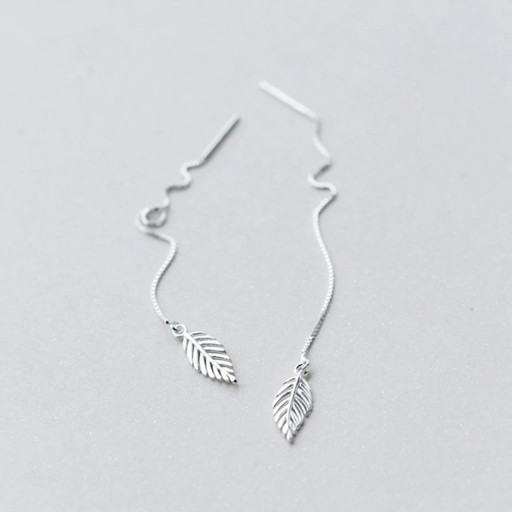Boucles d'oreilles pendantes en forme de feuille R109