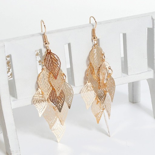 Boucles d'oreilles pendantes en forme de feuilles G164