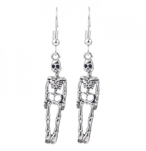 Boucles d'oreilles pendantes en forme de squelette