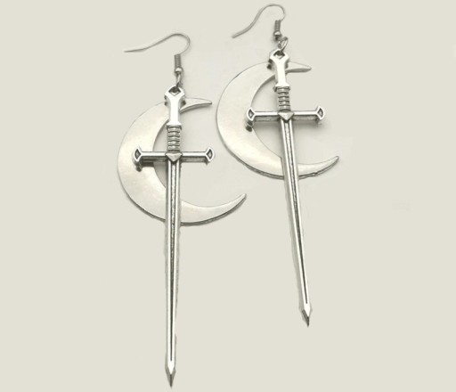 Boucles d'oreilles pendantes épées