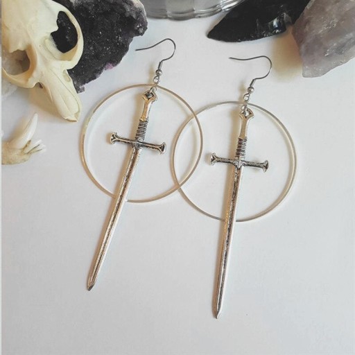 Boucles d'oreilles pendantes épées pour femmes G596