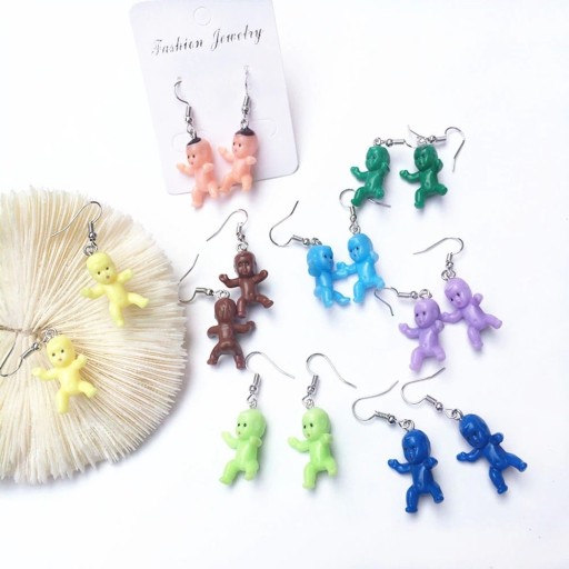 Boucles d'oreilles pendantes femme bonhomme