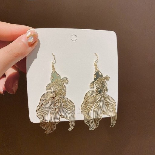 Boucles d'oreilles pendantes femme poisson