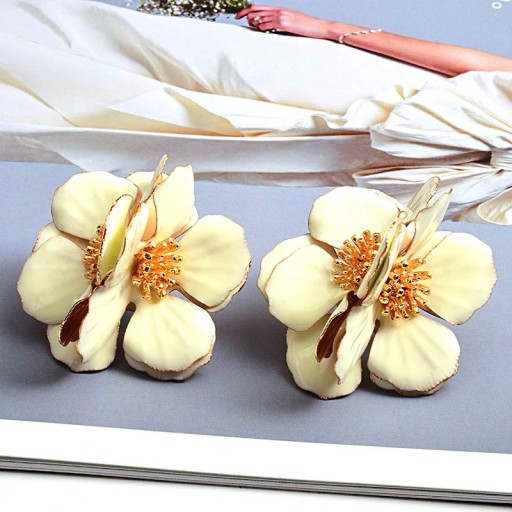 Boucles d'oreilles pendantes fleurs G1418