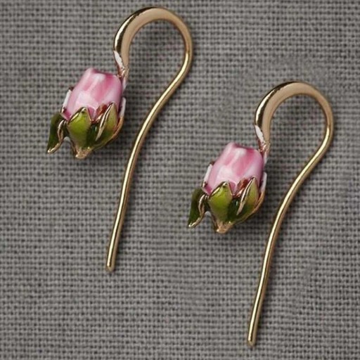 Boucles d'oreilles pendantes fleurs G773