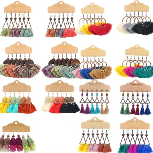 Boucles d'oreilles pendantes pour femmes 3 paires G1068