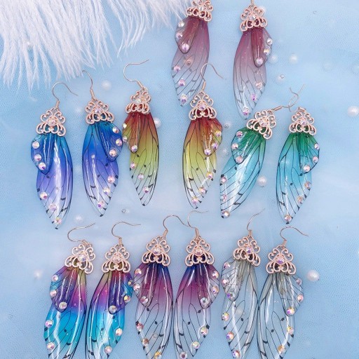 Boucles d'oreilles pendantes pour femmes ailes