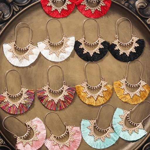 Boucles d'oreilles pendantes pour femmes avec frange G417