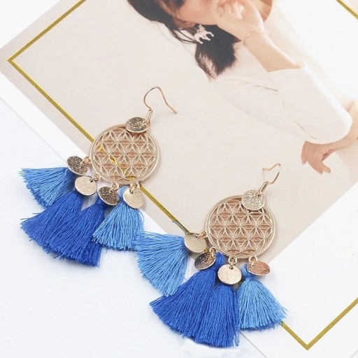 Boucles d'oreilles pendantes pour femmes avec frange G442