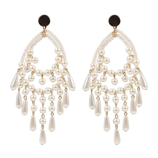 Boucles d'oreilles pendantes pour femmes avec perles G1300