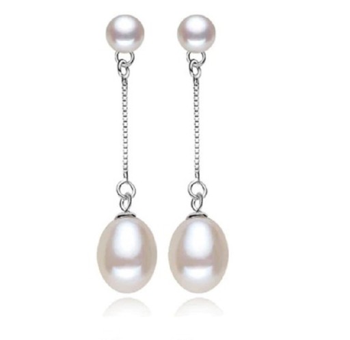 Boucles d'oreilles pendantes pour femmes avec perles R109