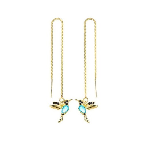 Boucles d'oreilles pendantes pour femmes avec un oiseau