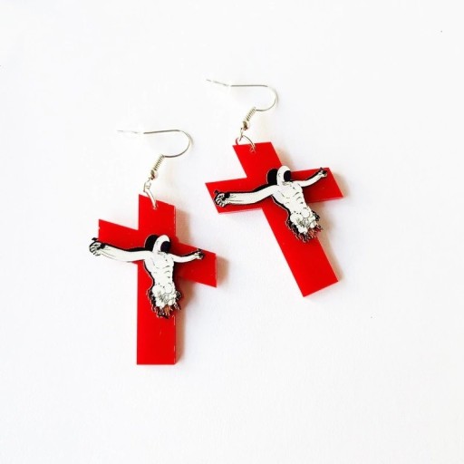 Boucles d'oreilles pendantes pour femmes croix