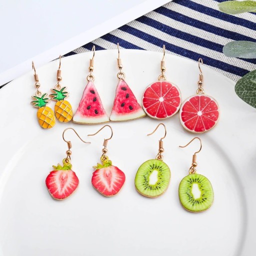 Boucles d'oreilles pendantes pour femmes en forme de fruit