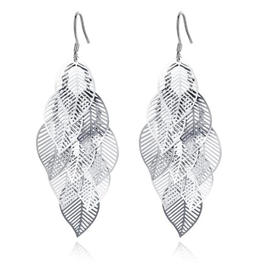 Boucles d'oreilles pendantes pour femmes feuilles G434