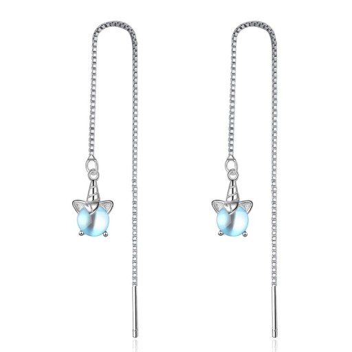 Boucles d'oreilles pendantes pour femmes licorne