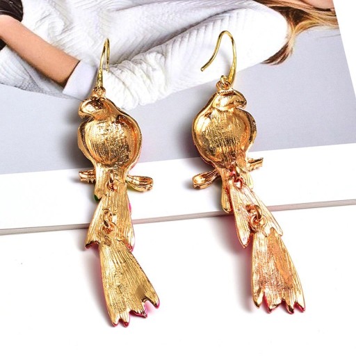 Boucles d'oreilles pendantes pour femmes perroquets