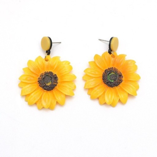 Boucles d'oreilles pendantes pour femmes tournesol