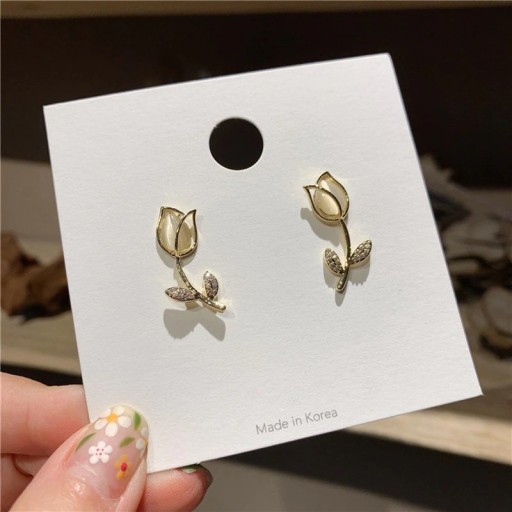 Boucles d'oreilles pendantes tulipe pour femmes