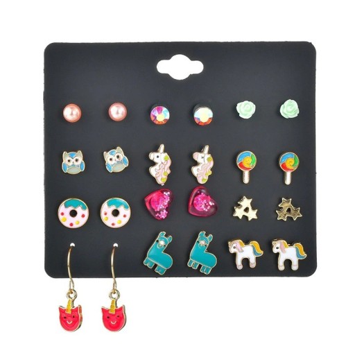 Boucles d'oreilles pour femmes 12 paires J180