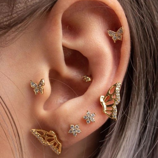 Boucles d'oreilles pour femmes 3 paires A3177