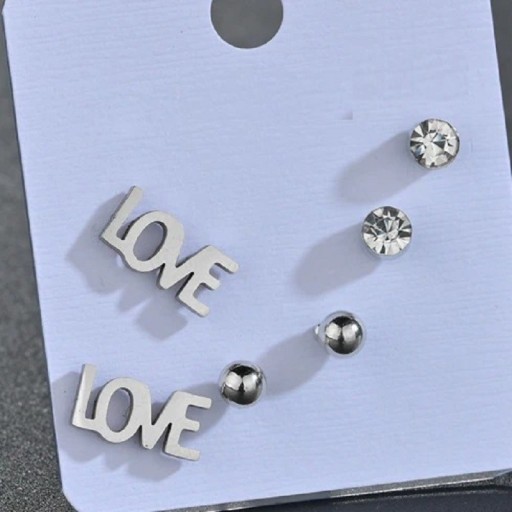 Boucles d'oreilles pour femmes 3 paires H828