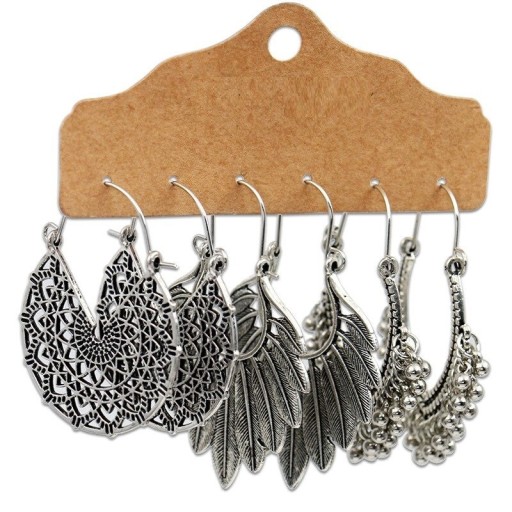 Boucles d'oreilles pour femmes 3 paires H855