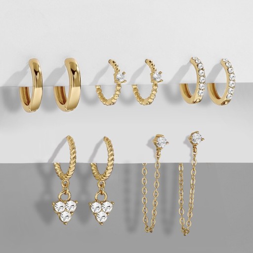 Boucles d'oreilles pour femmes 5 paires