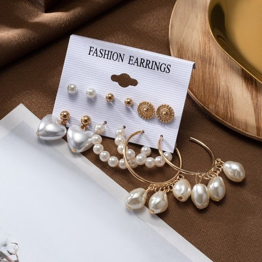 Boucles d'oreilles pour femmes 6 paires G1120