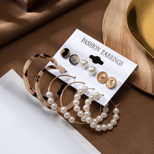 Boucles d'oreilles pour femmes 6 paires G1120