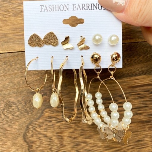 Boucles d'oreilles pour femmes 6 paires G1323