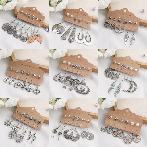 Boucles d'oreilles pour femmes 6 paires G1398