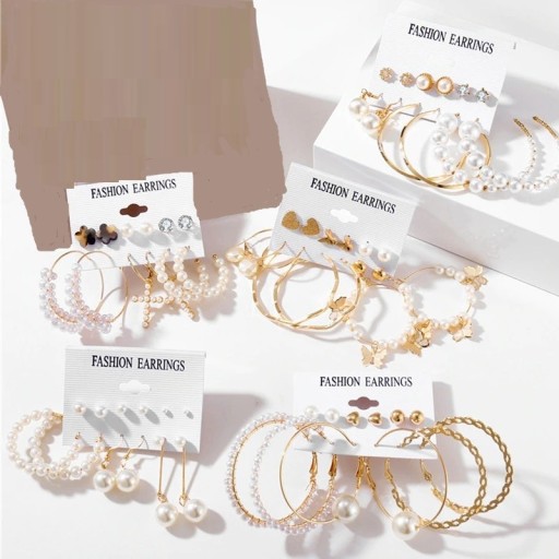 Boucles d'oreilles pour femmes 6 paires G289