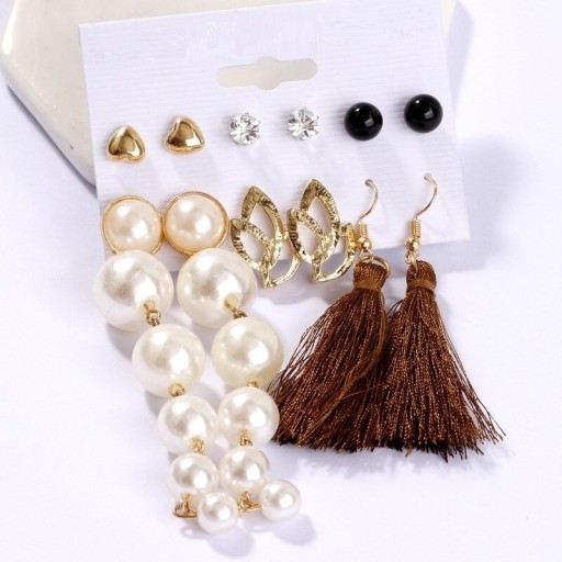 Boucles d'oreilles pour femmes 6 paires H854