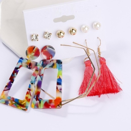Boucles d'oreilles pour femmes 6 paires H854