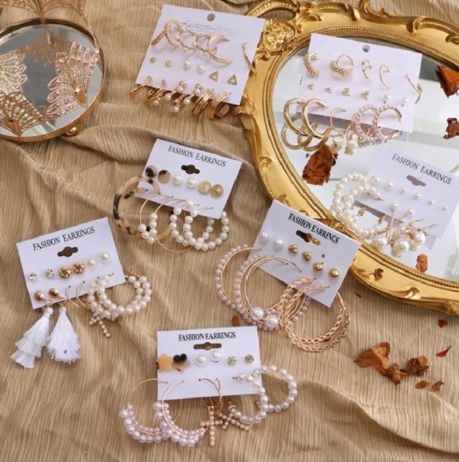 Boucles d'oreilles pour femmes 6 paires