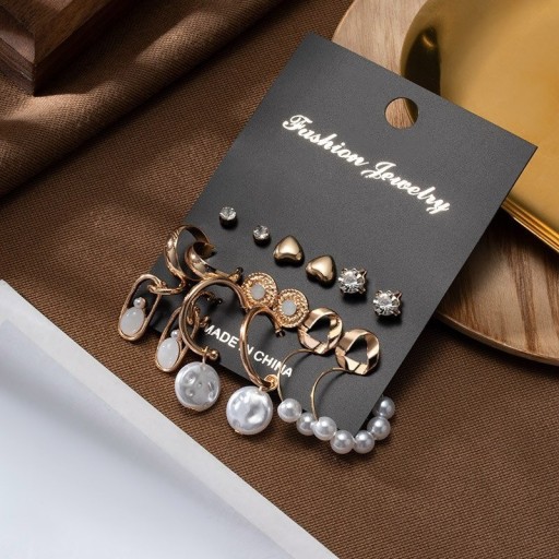 Boucles d'oreilles pour femmes 9 paires G1119