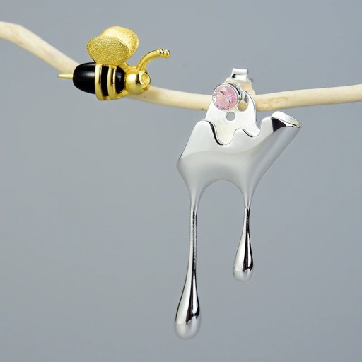 Boucles d'oreilles pour femmes abeille et miel