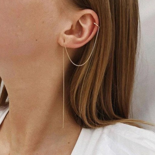 Boucles d'oreilles pour femmes avec chaîne