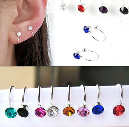 Boucles d'oreilles pour femmes avec des cristaux G804
