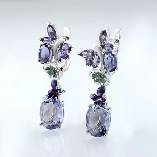 Boucles d'oreilles pour femmes avec des cristaux J200