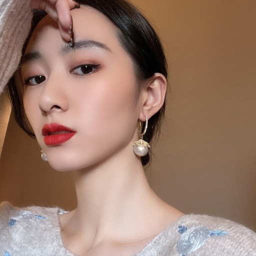 Boucles d'oreilles pour femmes avec perle j153