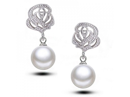 Boucles d'oreilles pour femmes avec perles et zircon