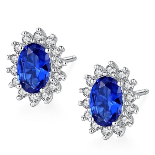 Boucles d'oreilles pour femmes avec saphir
