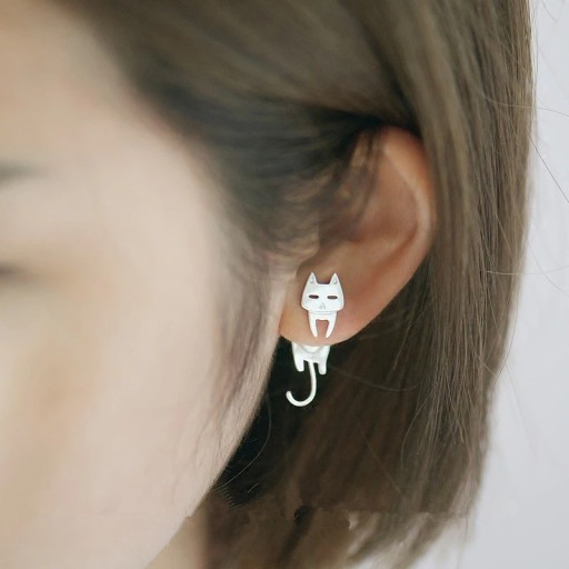 Boucles d'oreilles pour femmes chat et poisson 2 pcs