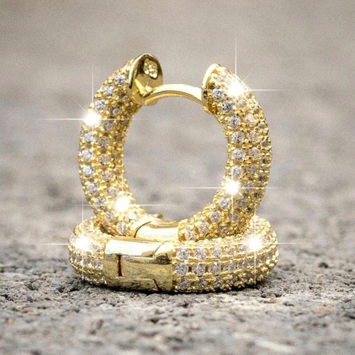 Boucles d'oreilles pour femmes en forme de cerceau avec des zircons