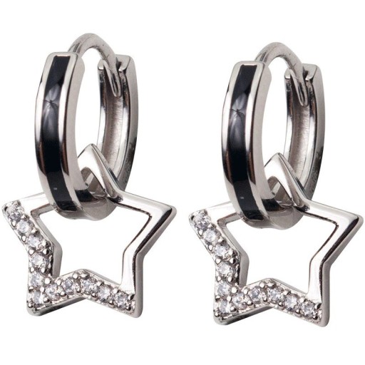 Boucles d'oreilles pour femmes en forme de cerceau avec étoile R108