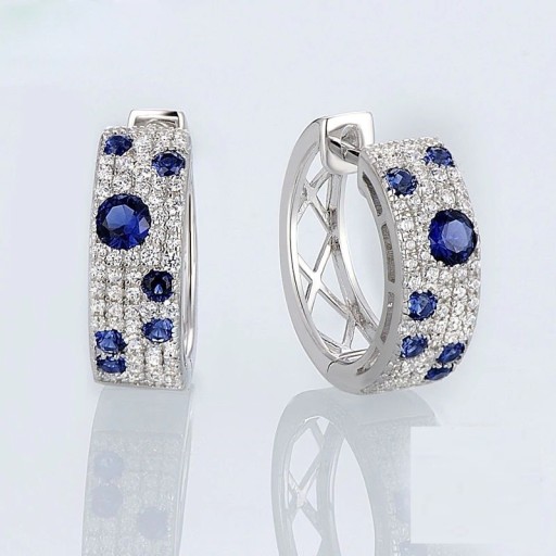 Boucles d'oreilles pour femmes en forme de cerceau avec pierres