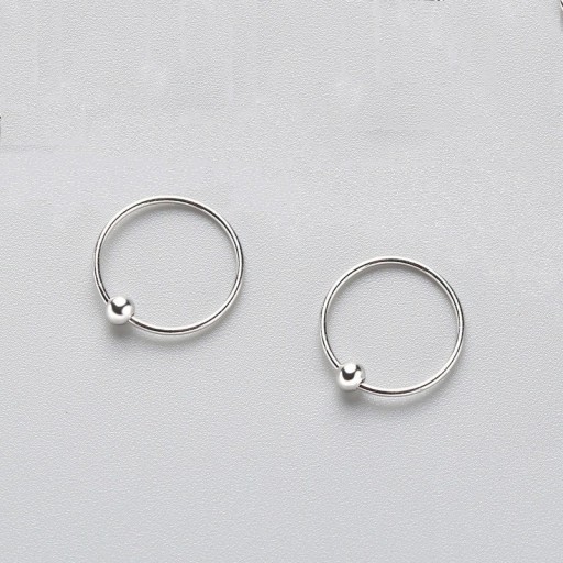 Boucles d'oreilles pour femmes en forme de cercle avec boule R95