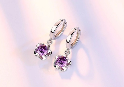 Boucles d'oreilles pour femmes en forme de cercle avec pendentif fleur